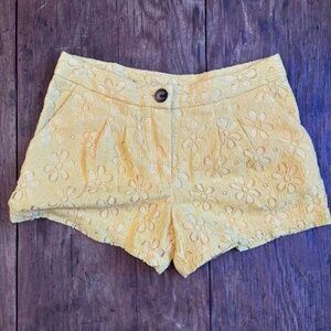 Ally B Yellow Lace Shorts Girls Size 12